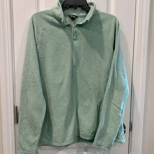 Eddie Bauer teal quarter-zip fleece (size L tall)